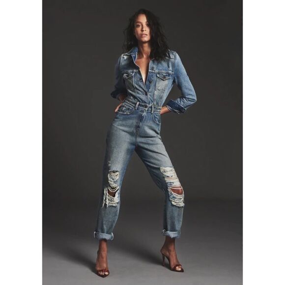 NWT Retrofete Cora Denim Jumpsuit XS - Picture 2 of 16